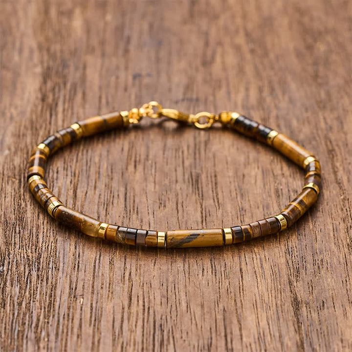 Buddha Stones Natural Tiger Eye Protection Beaded Bracelet - 7.9–8.2 in (20–21 cm) - image 0