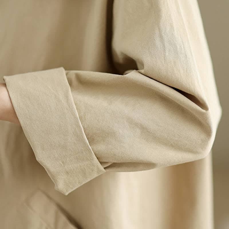 Buddha Stones Spring Fall Casual Minimalist Button-Up Lapel Collar Solid Women's Jacket With Pockets - image 13