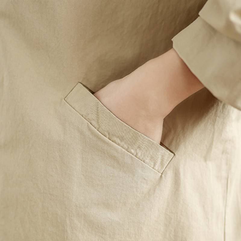 Buddha Stones Spring Fall Casual Minimalist Button-Up Lapel Collar Solid Women's Jacket With Pockets - image 14