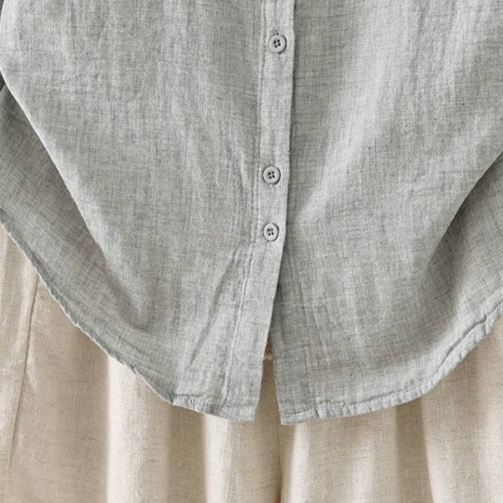 Buddha Stones Spring Casual Vintage Button-Up Contrast Collar Women's Long Sleeve Shirts - image 20