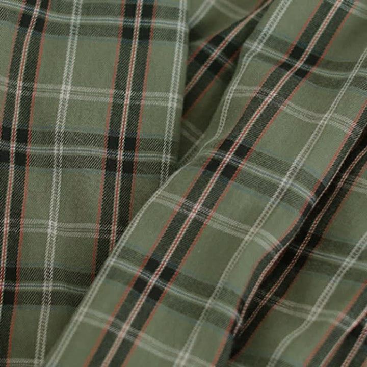 Buddha Stones Fall Casual Vintage Button-Up Contrast Collar Plaid Women's Long Sleeve Shirts - image 13