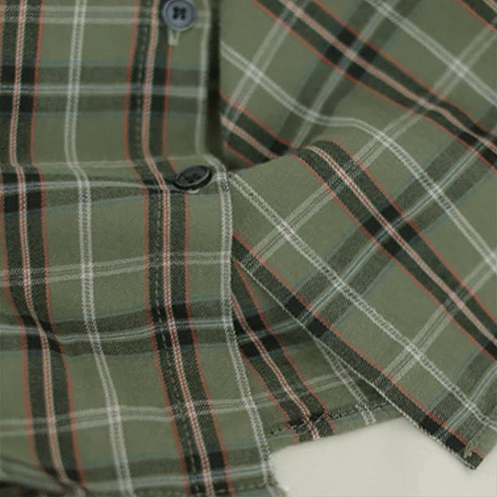 Buddha Stones Fall Casual Vintage Button-Up Contrast Collar Plaid Women's Long Sleeve Shirts - image 13