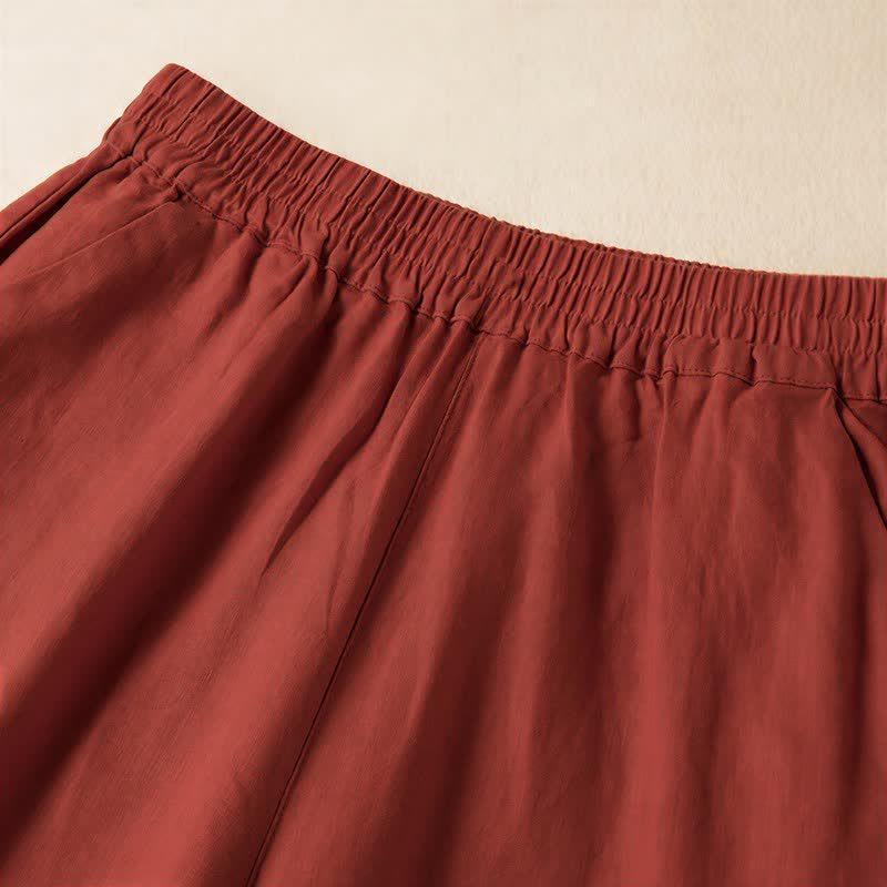 Buddha Stones Casual Solid Color Women's Wide Leg Pants With Pockets - image 5