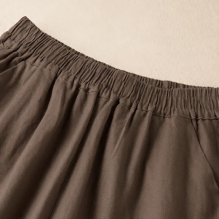 Buddha Stones Casual Solid Color Women's Wide Leg Pants With Pockets - image 15