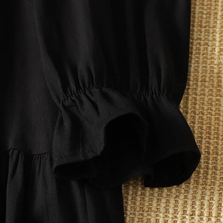 Buddha Stones Spring Boho Button-Up Solid Women's Long Sleeve Dress With Pocket - image 11