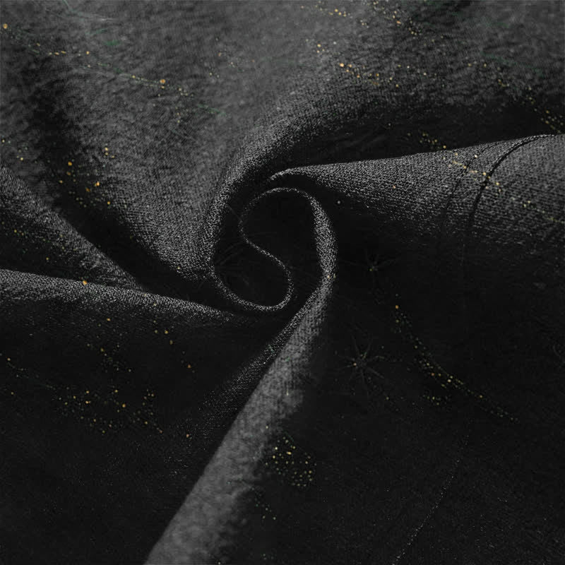 Buddha Stones Cotton Golden Crane Rolling Waves Pattern Open Front Men's Kimono - image 5