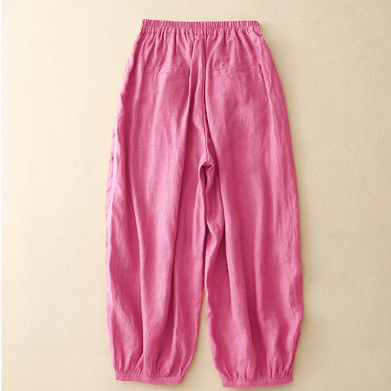 Buddha Stones Summer Commute Pure Color Women's Ankle-Length Pants With Pockets - image 1