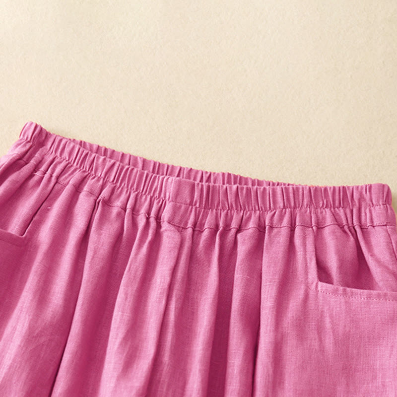 Buddha Stones Summer Commute Pure Color Women's Ankle-Length Pants With Pockets - image 2