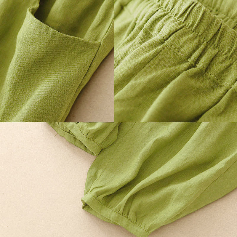 Buddha Stones Summer Commute Pure Color Women's Ankle-Length Pants With Pockets - image 16