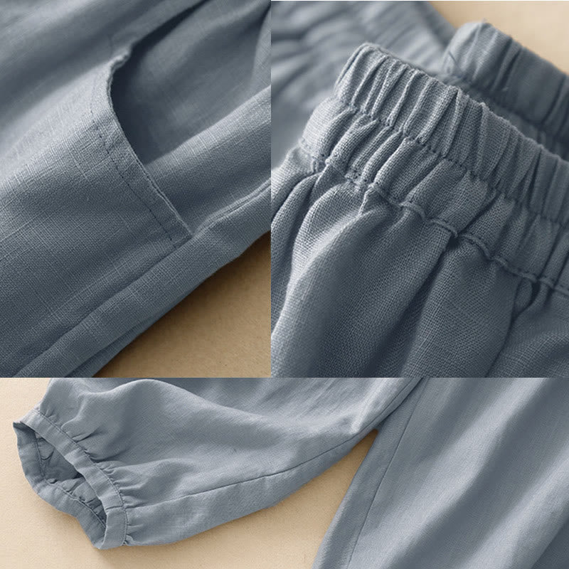 Buddha Stones Summer Commute Pure Color Women's Ankle-Length Pants With Pockets - image 13