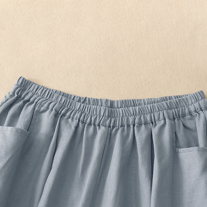 Buddha Stones Summer Commute Pure Color Women's Ankle-Length Pants With Pockets - image 12