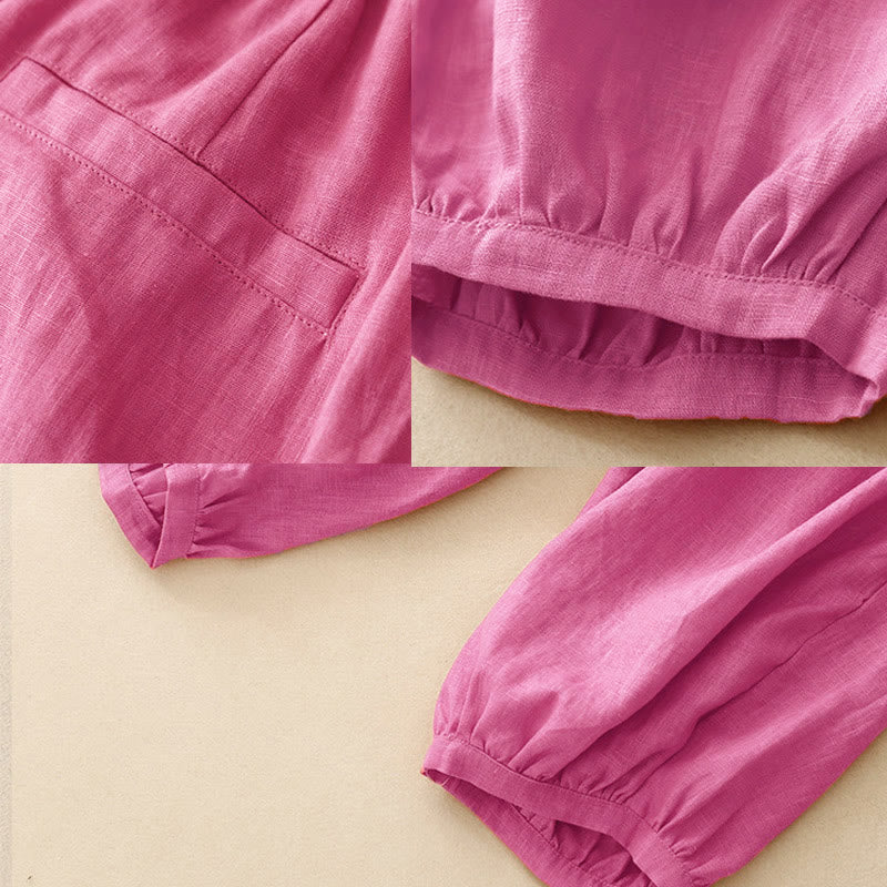 Buddha Stones Summer Commute Pure Color Women's Ankle-Length Pants With Pockets - image 6