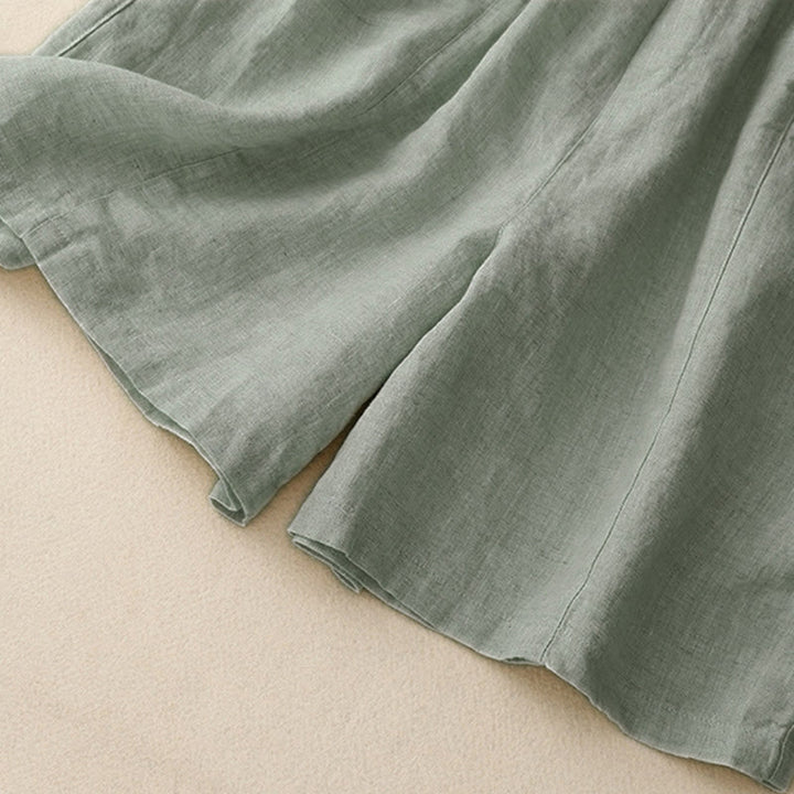 Buddha Stones Summer Casual Buttons Plain Women's Shorts With Pockets - image 4