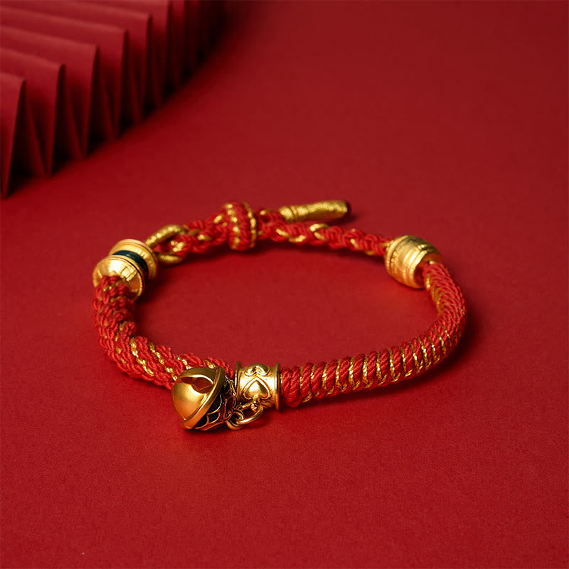 Buddha Stones Copper Enamel Bell Wisdom Tibetan Rope Bracelet - image 2