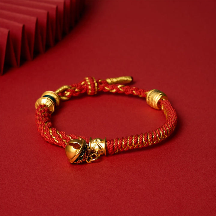 Buddha Stones Copper Enamel Bell Wisdom Tibetan Rope Bracelet - image 2