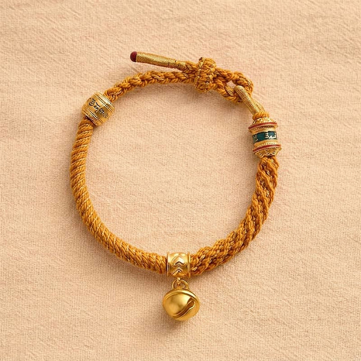 Buddha Stones Copper Enamel Bell Wisdom Tibetan Rope Bracelet - image 13