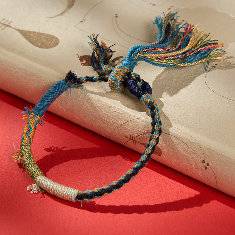 Buddha Stones Cotton Rope Retro Boho Adjustable Tassel Bracelet - image 15