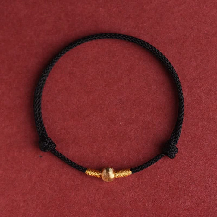 Buddha Stones Red String Hand-Woven Protection Bracelet Anklet - Black - Anklet(Circumference19–24 cm) - image 11