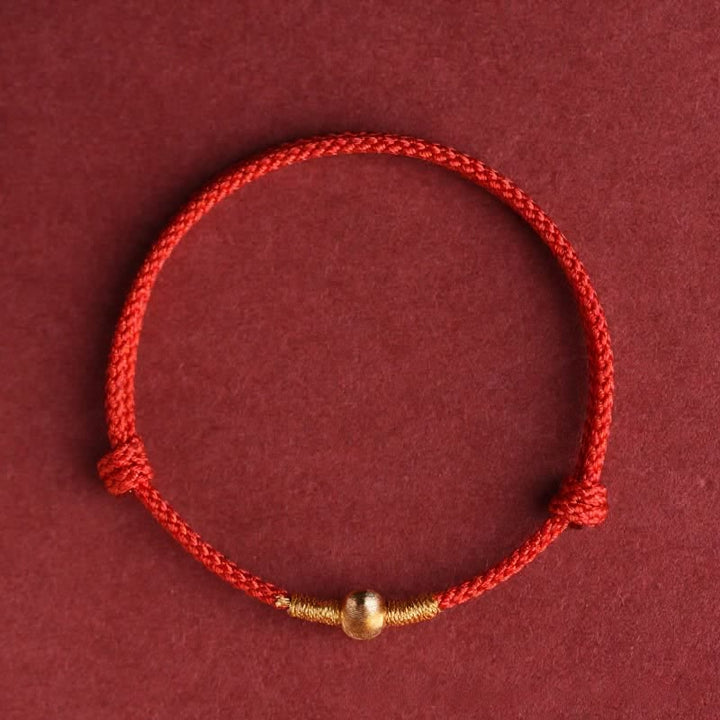 Buddha Stones Red String Hand-Woven Protection Bracelet Anklet - Red - Anklet(Circumference19–24 cm) - image 6