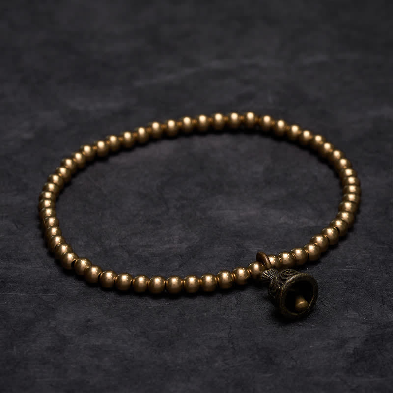 Buddha Stones Copper Beads Bell Pendant Balance Bracelet - image 1