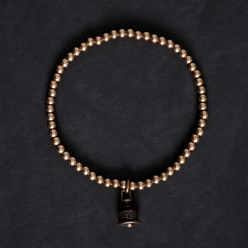 Buddha Stones Copper Beads Bell Pendant Balance Bracelet - image 2