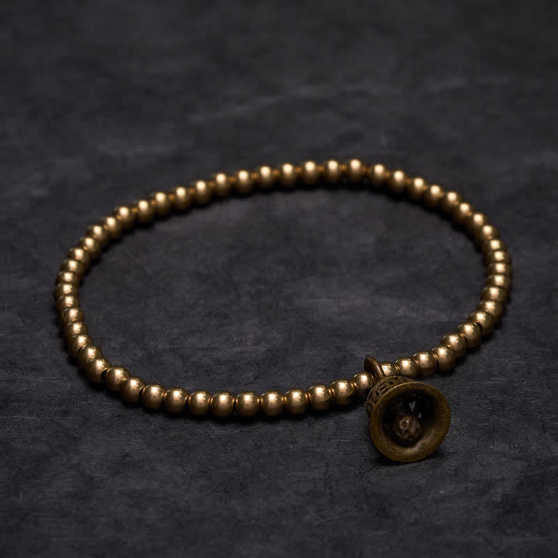 Buddha Stones Copper Beads Chinese Copper Coins Bell Wealth Bracelet - image 1