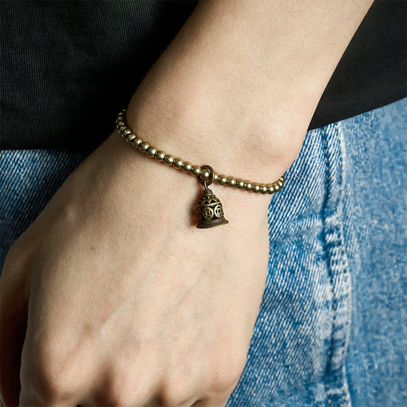 Buddha Stones Copper Beads Chinese Copper Coins Bell Wealth Bracelet - image 3