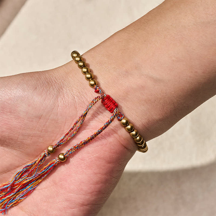 Buddha Stones Copper Beads Red String Balance Bracelet - image 9