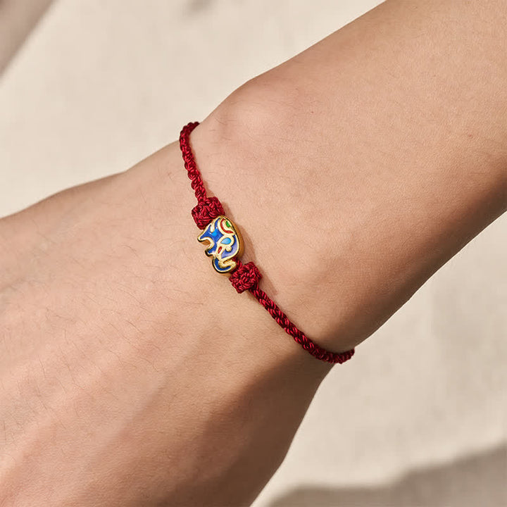Buddha Stones Elephant Red String Woven Wisdom Bracelet - image 4
