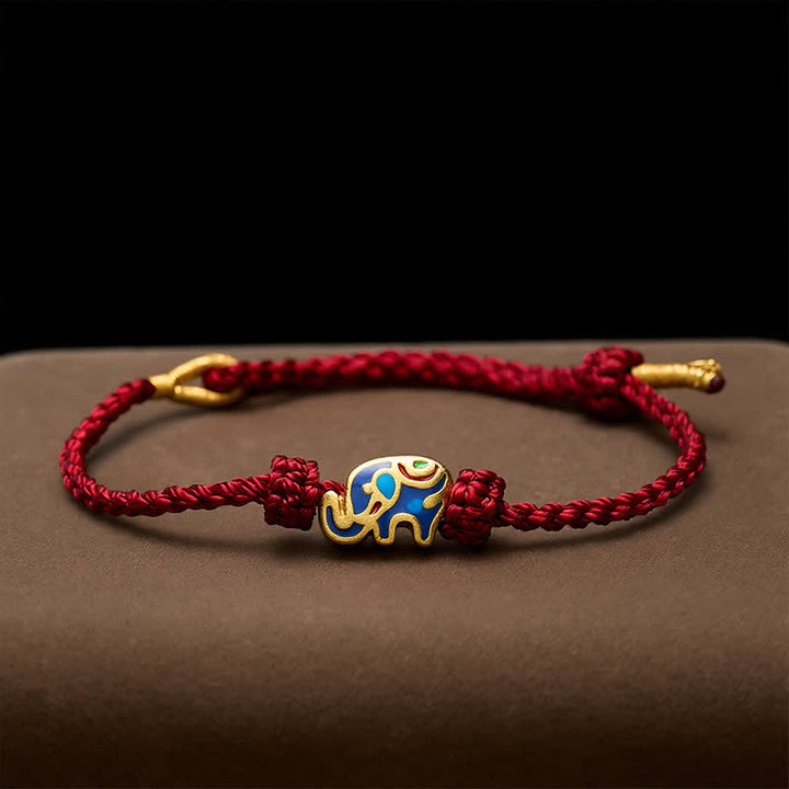 Buddha Stones Elephant Red String Woven Wisdom Bracelet - image 2