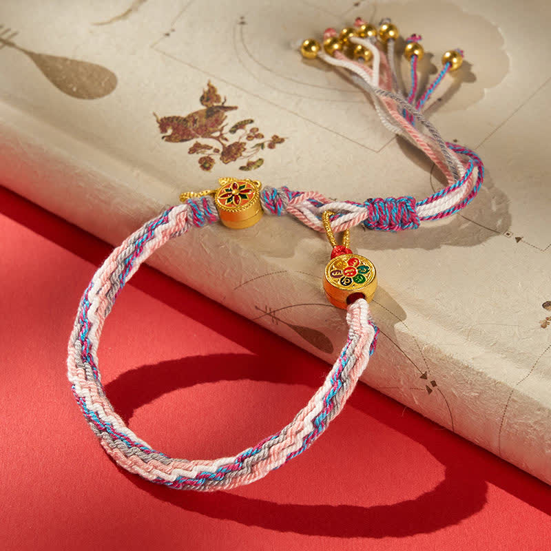 Buddha Stones Ethnic-style Five-Color Red String Protection Bracelet - Purple Bracelet (Wrist Circumference: 6.3–7.9 in/16–20 cm) - image 9