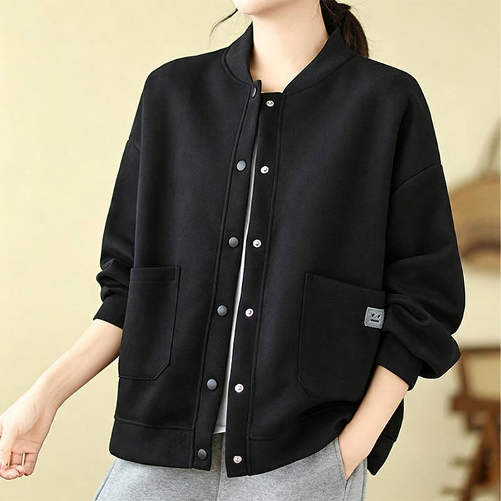 Buddha Stones Fall Casual Minimalist Button-Up Solid Women's Jacket With Pockets - image 20