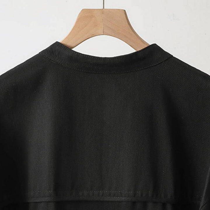 Buddha Stones Fall Casual Tang Style Mandarin Collar Solid Women's Jacket With Patch Pocket - image 21