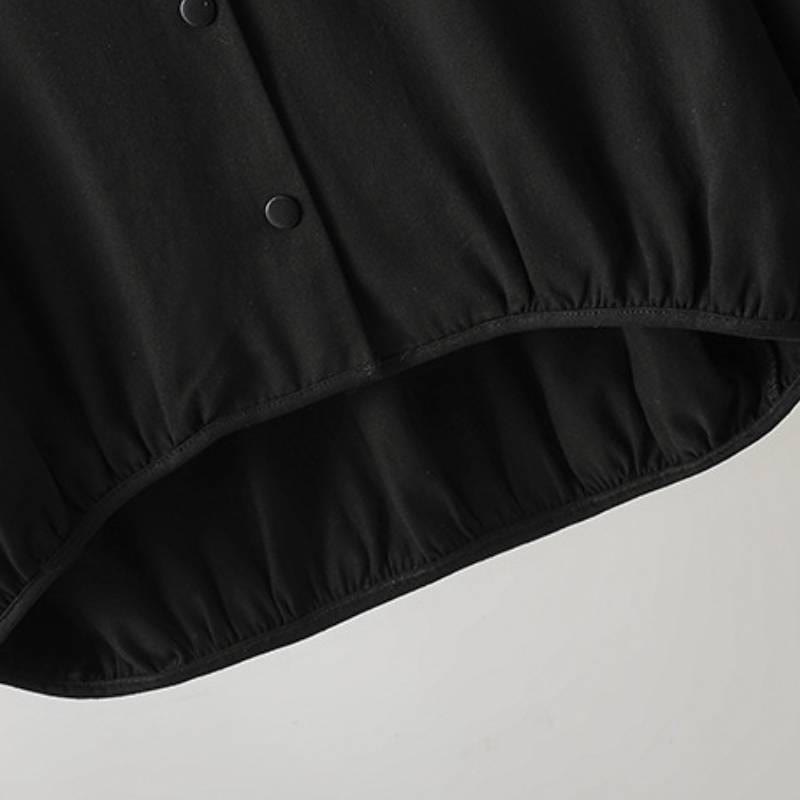 Buddha Stones Fall Casual Tang Style Mandarin Collar Solid Women's Jacket With Patch Pocket - image 24