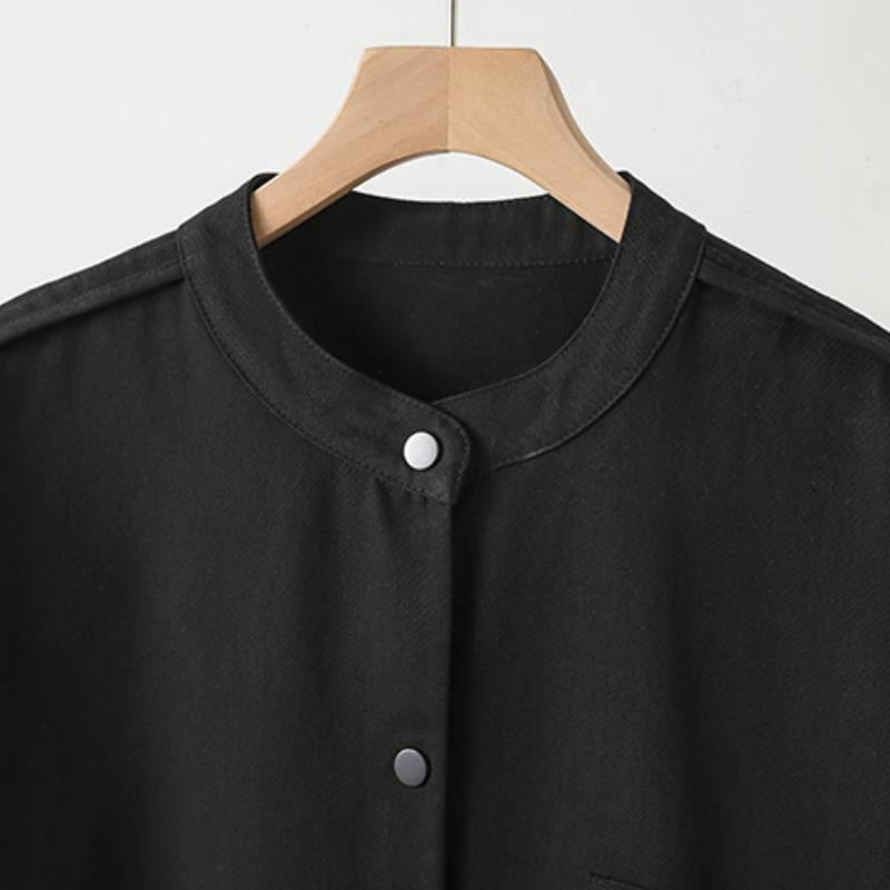 Buddha Stones Fall Casual Tang Style Mandarin Collar Solid Women's Jacket With Patch Pocket - image 20