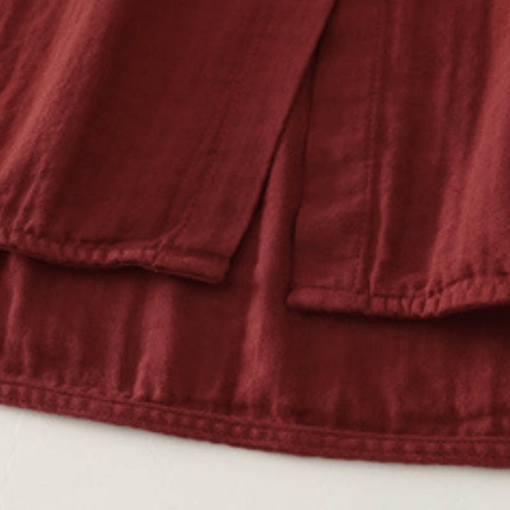 Buddha Stones Spring Fall Casual Vintage Button-Up Solid Women's Long Sleeve Shirts - image 5