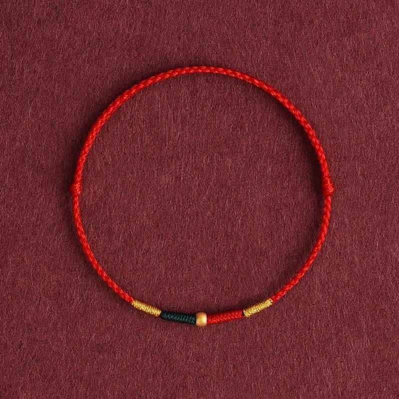 Buddha Stones Copper Bead Red String Protection Braided Rope Bracelet - Red(Wrist Circumference: 5.9–6.7 in / 15–17 cm) - image 4