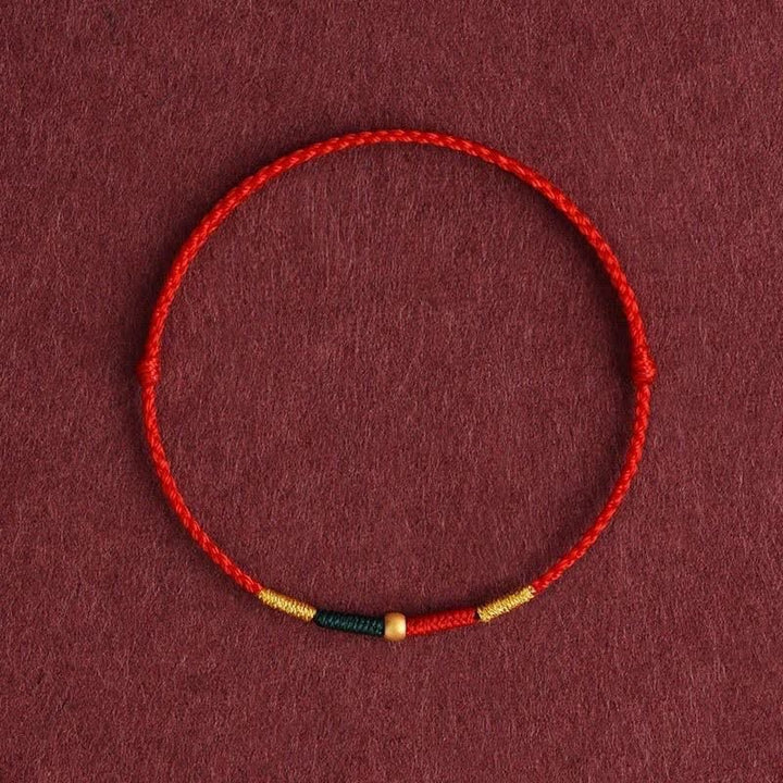 Buddha Stones Copper Bead Red String Protection Braided Rope Bracelet - Red(Wrist Circumference: 5.9–6.7 in / 15–17 cm) - image 4