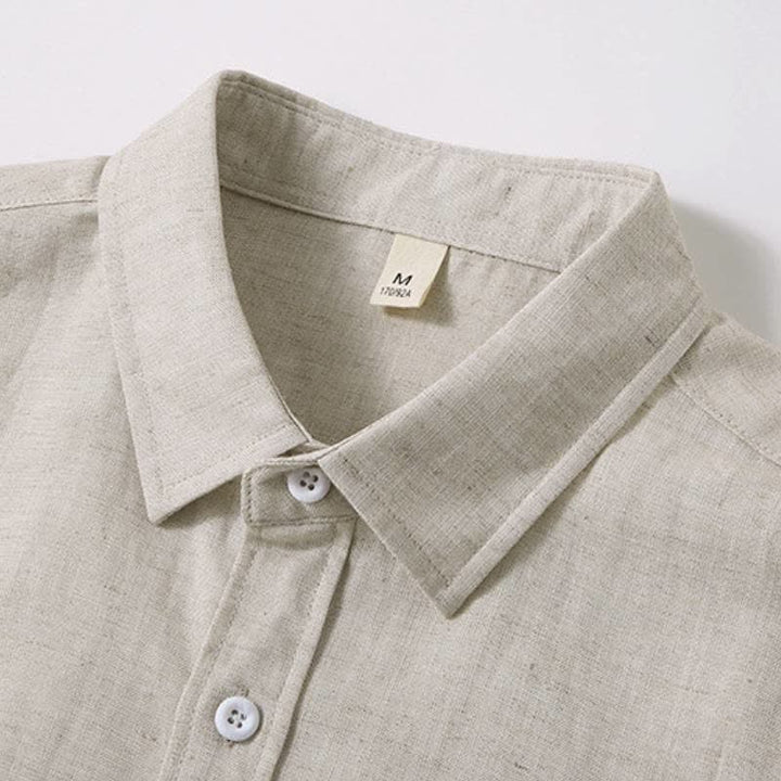 Buddha Stones 2Pcs Spring Fall Casual Button-Up Solid Shirt Pants Men's Meditation Cloth With Pockets - image 2