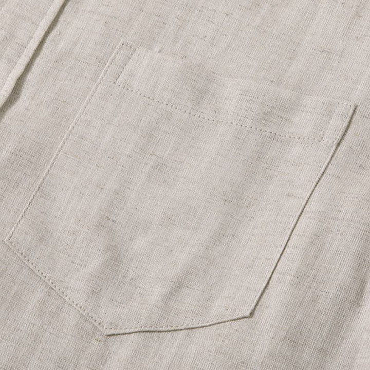 Buddha Stones 2Pcs Spring Fall Casual Button-Up Solid Shirt Pants Men's Meditation Cloth With Pockets - image 3