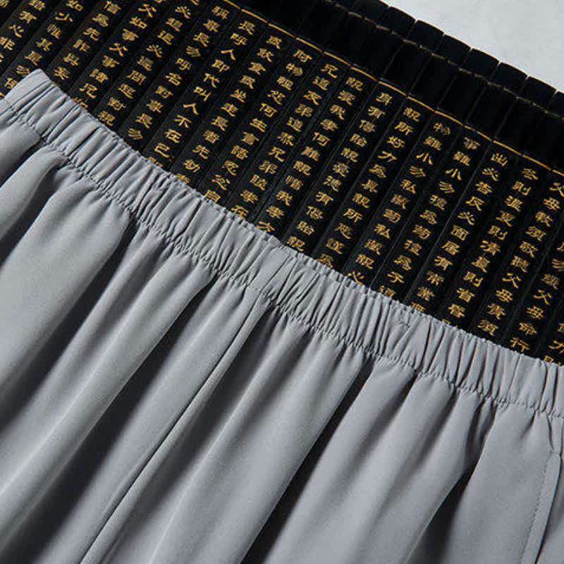 Buddha Stones Spring 2Pcs Fall Tang Style Mandarin Collar Frog Button Embroidery Dragon Shirt Pants Men's Meditation Cloth With Pockets - image 6