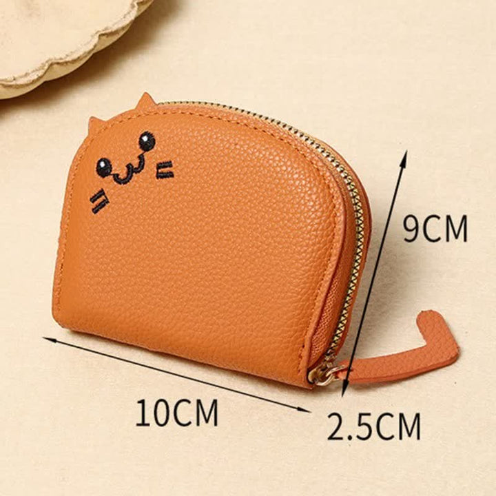 Buddha Stones PU Leather Cat Ear Embroidery Compact Purse - image 4