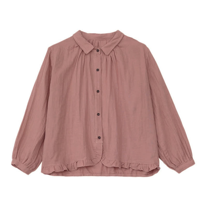 Buddha Stones Spring Fall Minimalist Simple Button-Up Solid Women's Long Sleeve Shirts - image 10
