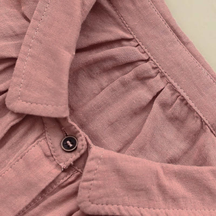Buddha Stones Spring Fall Minimalist Simple Button-Up Solid Women's Long Sleeve Shirts - image 11