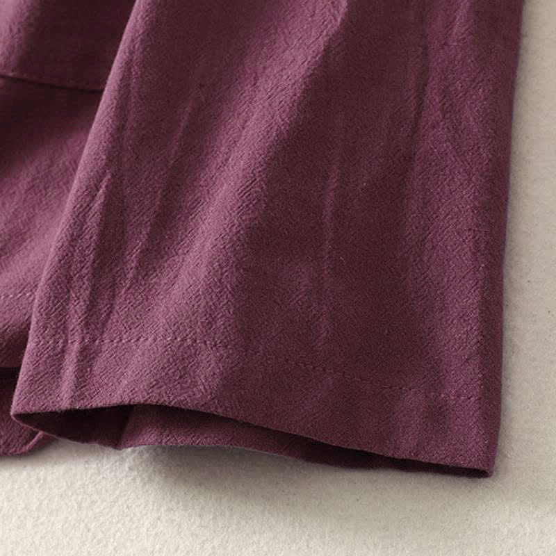 Buddha Stones Spring Fall Minimalist Tang Style Pankou Solid Women's Long Sleeve Shirts With Patch Pocket - image 15