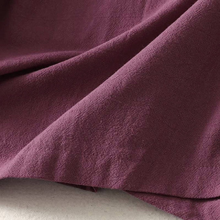 Buddha Stones Spring Fall Minimalist Tang Style Pankou Solid Women's Long Sleeve Shirts With Patch Pocket - image 14