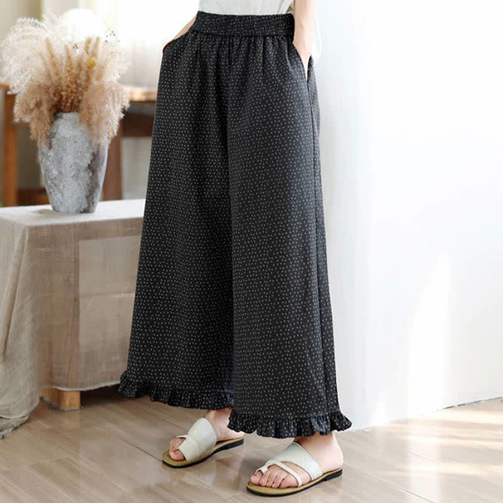 Buddha Stones Spring Summer Casual Floral Cropped Pants Women's Straight Leg Pants With Pocket - image 6
