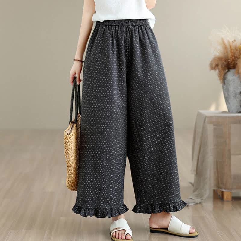 Buddha Stones Spring Summer Casual Floral Cropped Pants Women's Straight Leg Pants With Pocket - image 2