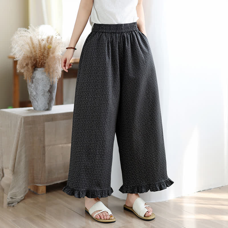 Buddha Stones Spring Summer Casual Floral Cropped Pants Women's Straight Leg Pants With Pocket - DimGray - US8-10, UK/AU12-14, EU40-42 (2XL) - image 0
