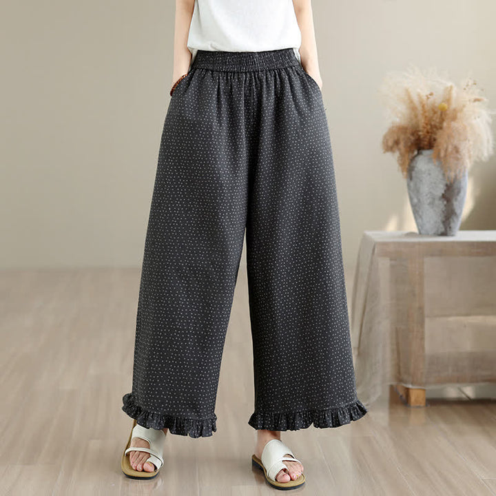 Buddha Stones Spring Summer Casual Floral Cropped Pants Women's Straight Leg Pants With Pocket - image 1